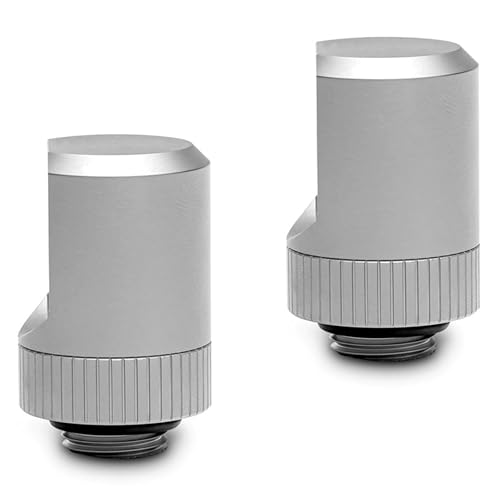 Image of EKWB EK-Torque 90 Degree Angled Rotary Fitting, Satin Titanium, 2-pack