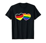 Regenbogen Pride LGBTQ LGBT CSD Herzen Deutschland T-Shirt