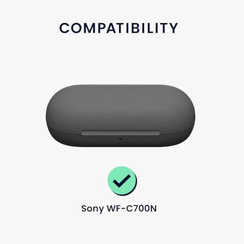 kwmobile Case Compatible with Sony WF-C700N Case - Silicone Cover Holder for Earbuds - Matcha Green