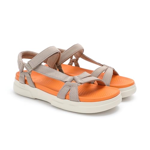 PITAS | CLAIRE | Sandalias de Mujer para el Verano | Chanclas de Mujer | Calzado de Mujer Casual para el Verano | Sandalias de tiras para Mujer | Calzado Walkinpitas | Taupe 36