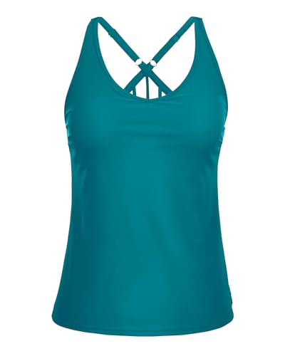 Image of Yonique Womens Tankini Top Only Athletic Swim Top Modest Tankini Swimsuit No Bottom