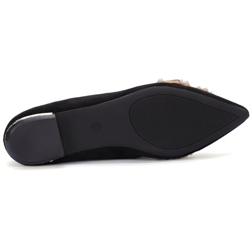 Flats for Women Bling Rhinestone Pointed Flat Shoes Comfort Slip on Low Heel Wedding Dress Shoes Ballet Flat Shoe4