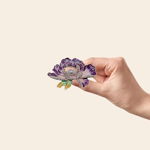 Image of Elegant Flower Brooch for Women - Vintage Floral Lapel Pin, Large Rose Brooch Pin for Dress, Wedding, Scarf, Hat - Stylish Fabric Flower Pin, Fashion Jewelry Gift for Mom, Wife, Bridesmaids