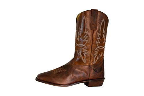 TuffRider Men’s Old Faithful Leather Embroidered Wide Square Toe Western boot2