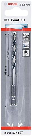 Bosch Professional 5pc PointTeQ Hex Drill Bit Set (for Metal, Ø: 2-6 mm, Total Length: 60-98 mm, ¼ Hex Shank, Accessory for Impact Drivers and Drill Drivers)