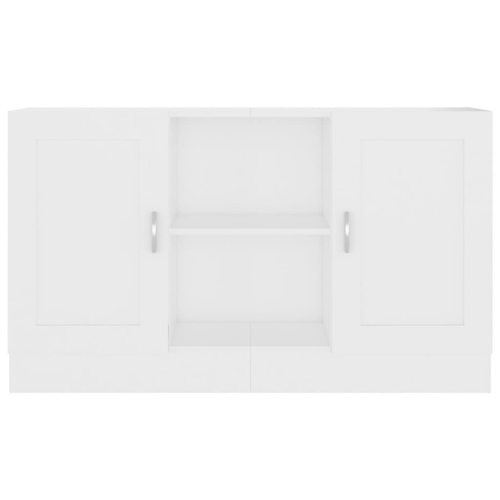 Aparador blanco, 120 x 30,5 x 70 cm, material a base de madera, con 2 estantes y 2 puertas, muebles duraderos para guardar dispositivos multimedia y decoración, armario robusto para pasillo