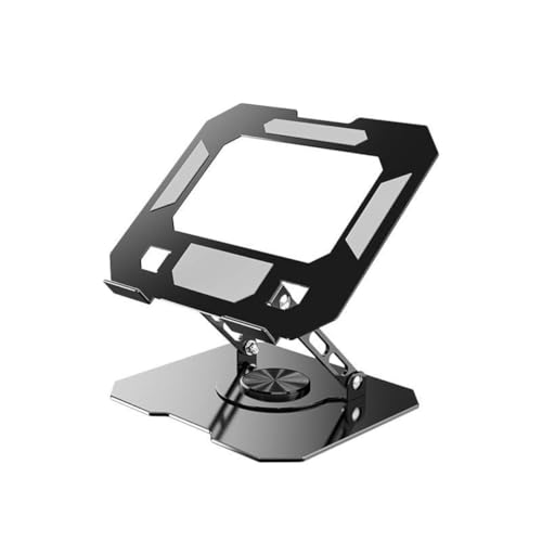 Image of Adjustable 360 Rotating Laptop Stand with Heavy-Duty Metal Base - Foldable Portable Desk Mount Holder for MacBook, Dell, HP, Lenovo & More