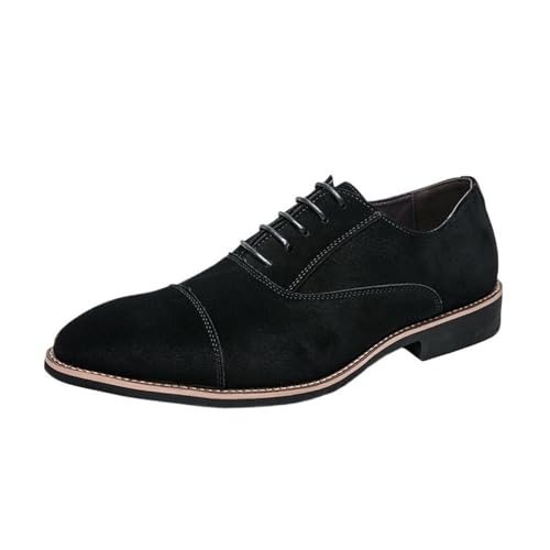 Men's Classic Oxford Shoes All-Match Style Suede Wingtip Dress Shoes Men's Lace-up Shoes for Business & Weddings