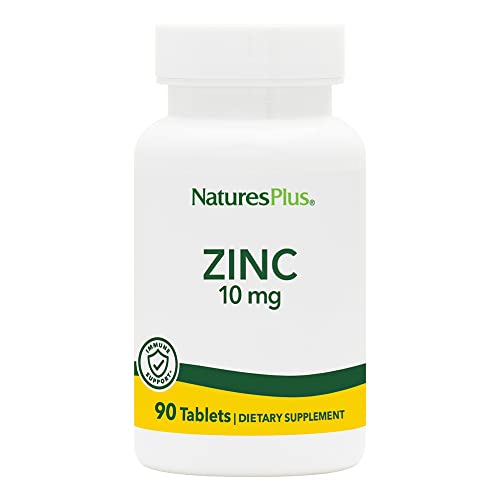 NaturesPlus Zinc Tablets - 10 mg 90 Vegetarian Supplements - Immune System Supplement for Cellular Growth & Repair - Promotes Healthy Digestion Metabolism & Vision - Gluten-Free - 90 Servings