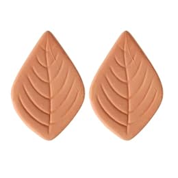 VOSAREA 2pcs Terracotta Brown Sugar Keeper, Reusable Moisture Saver and Softener Disc for Food Storage Containers, 1.97 Inch Leaf Shape