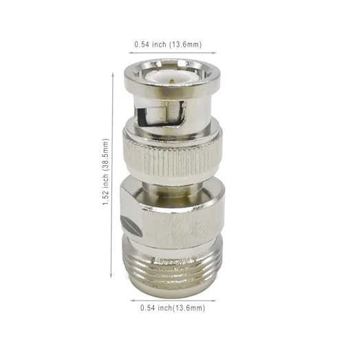 Adaptador coaxial N hembra a BNC macho, pack 2 piezas miniatura 5