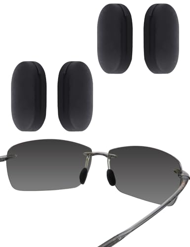 Bwake 2 Pairs Standard Fit Replacement Nose Pads for Maui Jim Lighthouse MJ423 | Breakwall MJ422 | Sugar Beach MJ421 Sunglasses - Black