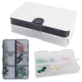 2 Pcs Travel Pill Case 6 Compartments Small Pill Organizer Drawer Type Travel Medicine Organizer Por