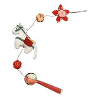 つるし飾り　正絹　動物 9こ　干支 Amazon.co.jp: 京佑 日本製 和雑貨 ちりめん 正絹 干支 午の一本吊るし