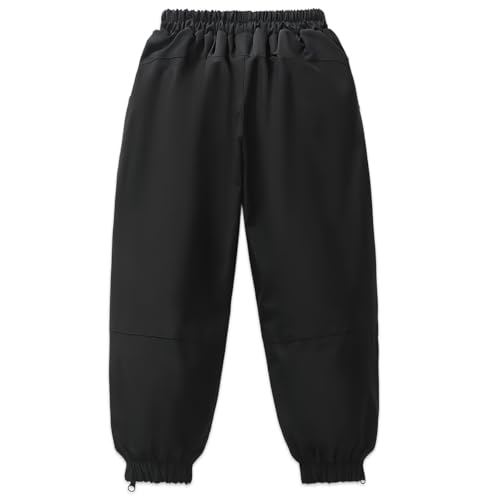 Exemaba Kids Waterproof Trousers Fleece Lining Girls & Boys Winter Warm Snow Pants for for Walking, Travelling, Hiking(Black,120/3-4 Years) - Image 7