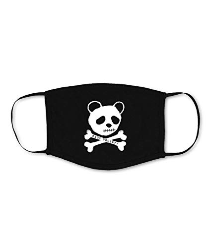 Riot Society Panda Skull & Bones Reusable Face Mask Bandana - Black, One Size