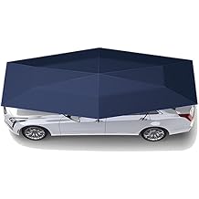 Semi-Automatic Carport Car Umbrella Tent 4.8M Semi-Automatic Sunshade Portable Foldable Car Parasol Uv Protection Waterproof Car Cover Blue 4.8m