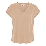 nachhaltige Bluse VERO MODA Damen VMFILLI SS V-Neck TOP GA VO T-Shirt, Nomad, M