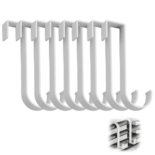 Foonary Lot de 8 crochets pour radiateur de salle de bain, sèche-serviettes, crochets de radiateur en forme de 2 crochets blancs – Porte-serviettes universel pour radiateurs, crochets polyvalents pour