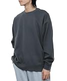 [アーバンコレクション] トレーナー メンズ スウェット ジャガード素材 速乾 大きめ ゆったり ストレッチ トップス ダークグリーン:M