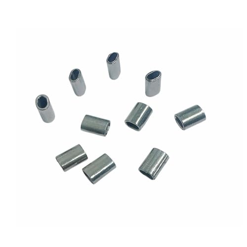 10 Pc 3/32'' Marine Stainless Steel Wire Rope Oval Sleeve Sleeves Crimping SS316