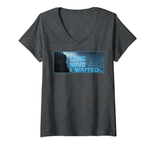 T-shirt Star Wars col V pour femme vêtement fan The Rise Of Skywalker noir