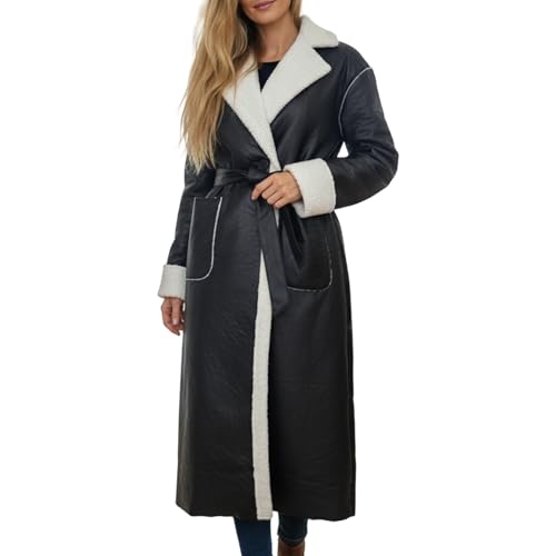 Trench automne hiver en similicuir vêtement chaud pour sorties urbaines