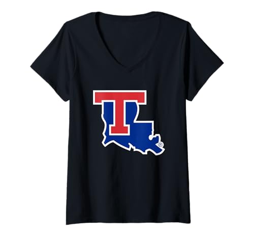 Womens Louisiana Tech Bulldogs Icon Officially Licensed V-Neck T-Shirt