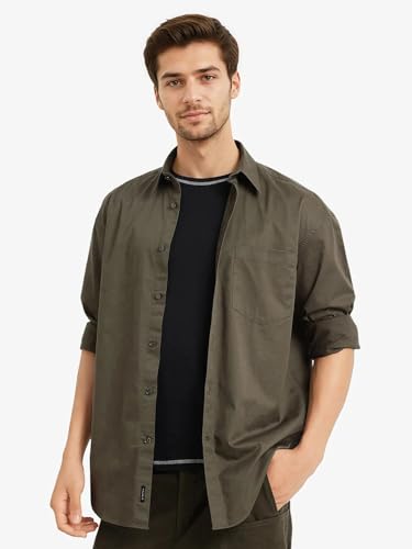 Image of Rare Rabbit Boxy fit Plain Shirt