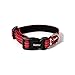 lionto Hundehalsband aus strapazierfähigem Nylon, Größe XS, weiches gepolstertes Halsband für Hunde, 360° reflektierend & Klickverschluss, Metallring & Anpassung durch stufenlosen Schieber, rot