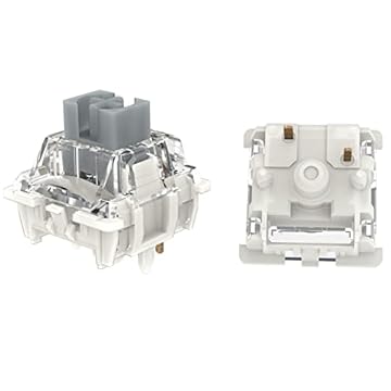 GATERON G Pro 3.0 Switches pré-lubrificados 5 pinos RGB linear para teclado mecânico de jogos (prata, 35 peças)