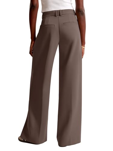 Image of NIMIN Women Wide Leg Work Pants High Waisted Dress Trousers with Pockets