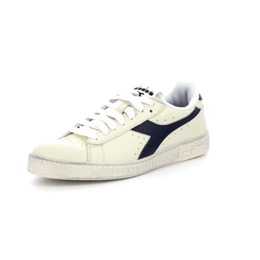 Diadora Game L Low Waxed, Sneaker Unisex - Adulto, White Blue Caspian Sea, 42 EU