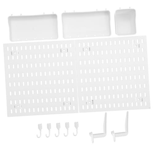 GRIRIW Pegboard Wall Mount Organizer Plastic Easy to Install Multi-Purpose Storage for Home Office