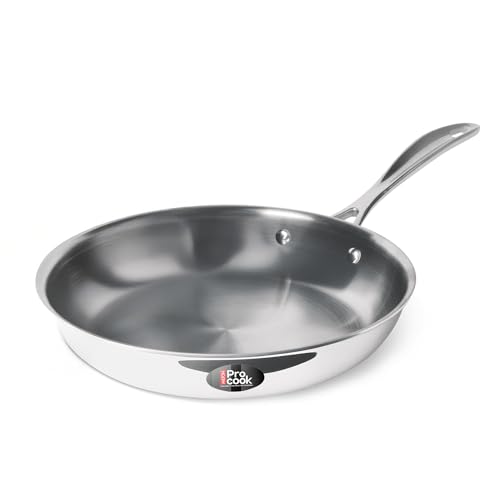 Image of MILTON Pro cook Triply Mini Fry Pan 18 cm | 3-Layer Stainless Steel,Induction & Gas Compatible,Even Heating,Less Oil Healthy Cooking,Durable Non-Toxic Fry Pan with Handle,Dishwasher Safe,3 Y Warranty