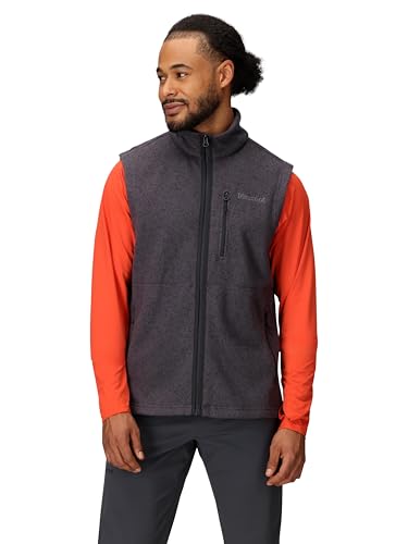 MARMOT Men's Drop Line Sweater Knit Vest, Black Heather, Large