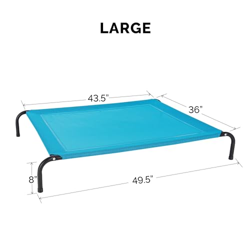 Image of FurHaven Elevated Pet Cots - Cooling & Breathable Nylon Mesh Hammock for Large Dogs /Easy-to-Assemble / / Durable and Reinforced /Perfect for Rest & Relaxation Outdoors - Capri Blue, Large