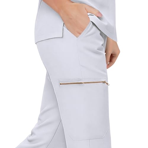 Gargey Scrubs for Women - Zip Front Top & Flare Pant Stretch Nursing Women’s Scrubs Set Medical Uniform - image 5