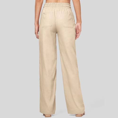 Duyang Wide Leg Linen Pants for Women Summer Beach Vacation Casual Pant Fashion High Waisted Loose Trousers Trendy Clothes2