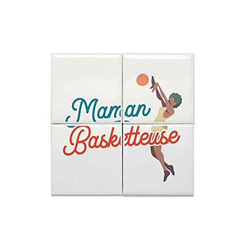 Carreaux Céramique Maman Basketteuse | Tableau d'Art Sportif en Céramique