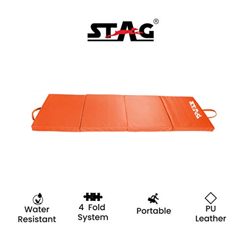 Image of STAG Multi-Purpose Foldable Fitness MAT 180 CM X 120 CM X 50 MM | Use as Tumbling mat, Gymnastics mat, Crash pad | Thick Foam | for Both Men and Women