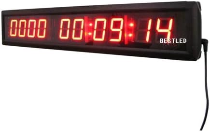 BESTLED Red Days Countdown Clock 10 Digits Count up 10000 Days Hours Minutes Seconds LED Large Digital Countdown Clock IR Remote Control Aluminum Case