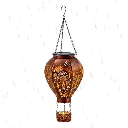 Lanterne solaire montgolfière étanche pour éclairer un jardin sombre
