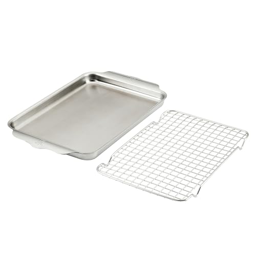 Hestan Provisions OvenBond – 9" x 12.5" Tri-ply Quarter Sheet Pan with Stainless Steel Rack