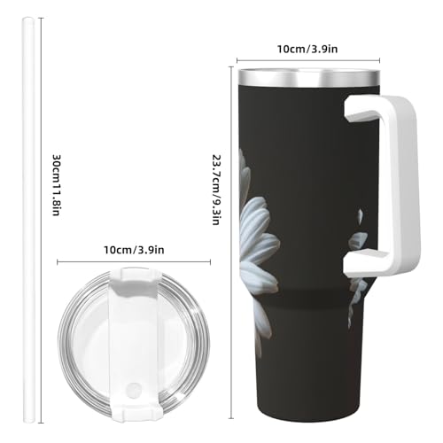 Vaso térmico de acero inoxidable 40oz con asa y sorbete miniatura 5
