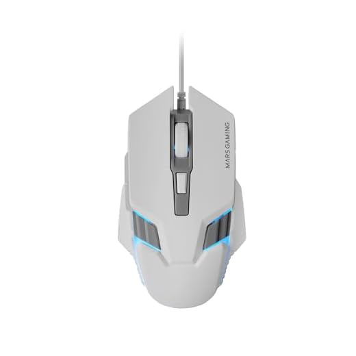 Mars Gaming MM024, Souris Gaming RGB, Capteur Optique 4000 DPI, Switchs Mécaniques Huano, Éclairage RGB Flow, Réglage on-The-Fly 1200/2400 / 3200/4000 DPI, Compatibilité Multiplateforme, Blanc