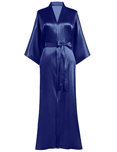 Image of PRODESIGN Satin Kimono Robe Women Long Silky Kimono Bathrobe Sleepwear Wedding Bridesmaid Robe