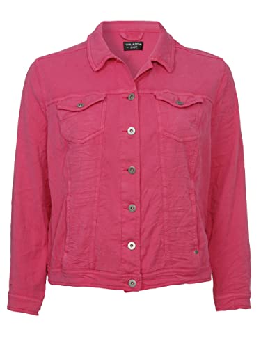 Via Appia Due Damen Zeitlose Jeansjacke mit unifarbenem Stil pink 54 Cover