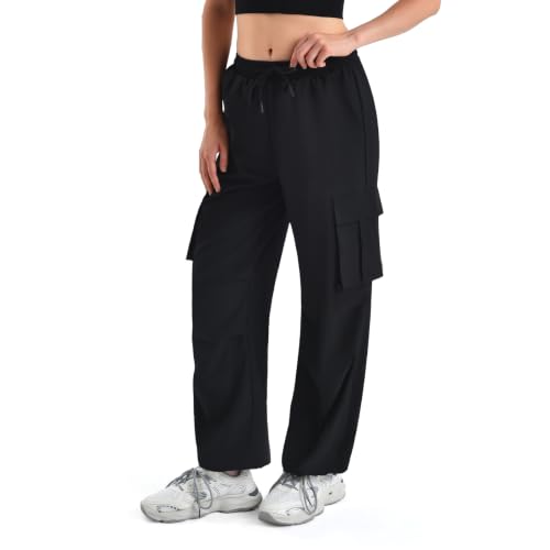 Stanpetix Women's Cargo Pants Parachute Hiking Trousers Black Medium - image 1