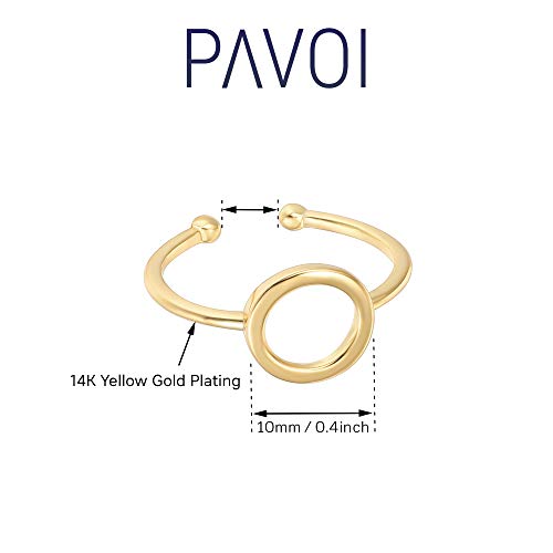 PAVOI 14K Gold Karma Open Circle Ring | Gold Plated Adjustable Rings for Women | Stackable Rings3